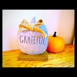 Rae Dunn Fall Decor Metal Pumpkin Grateful